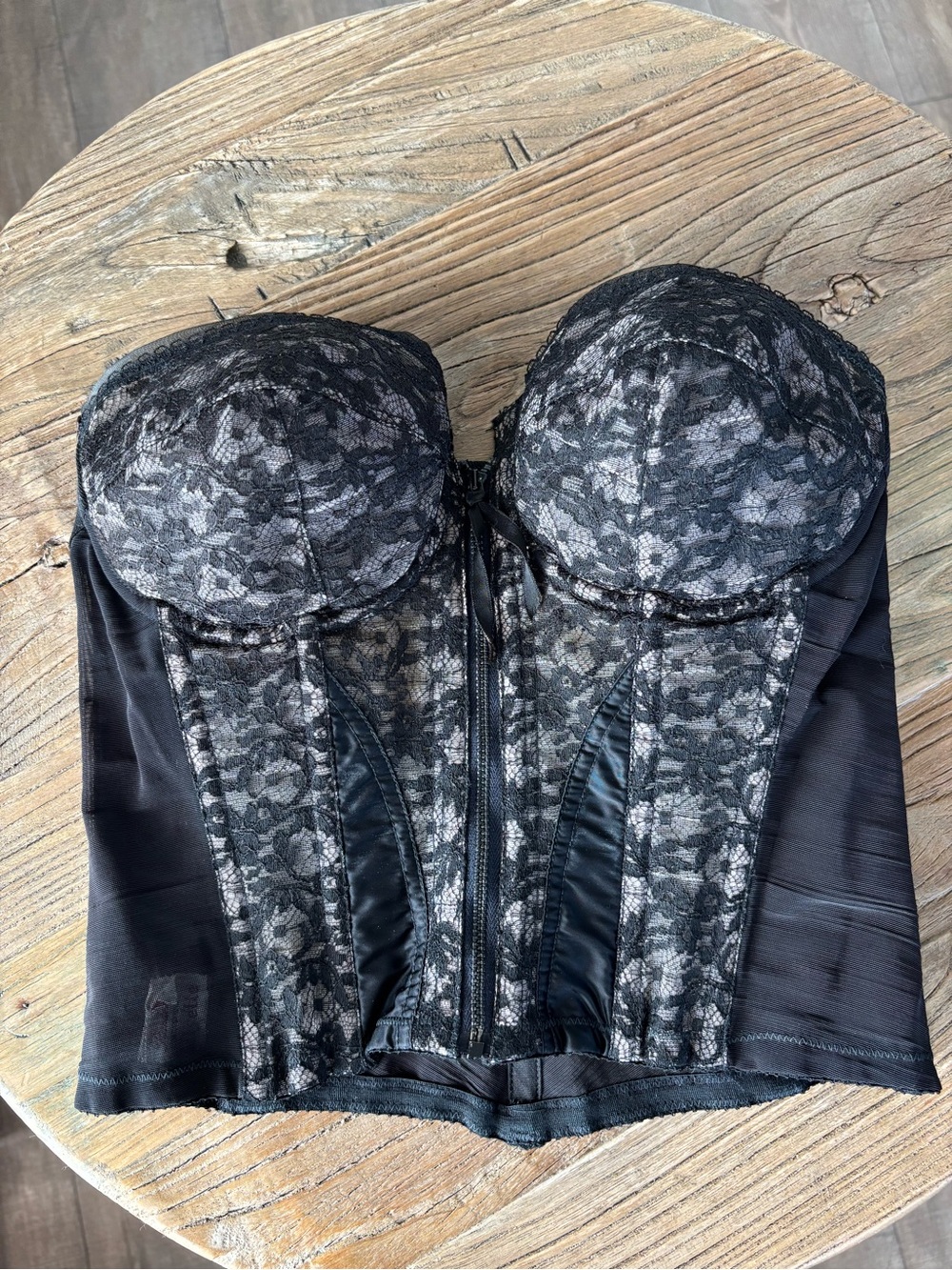 Vintage Rondeau Original Lilyette Black Lace Bustier Corset Top